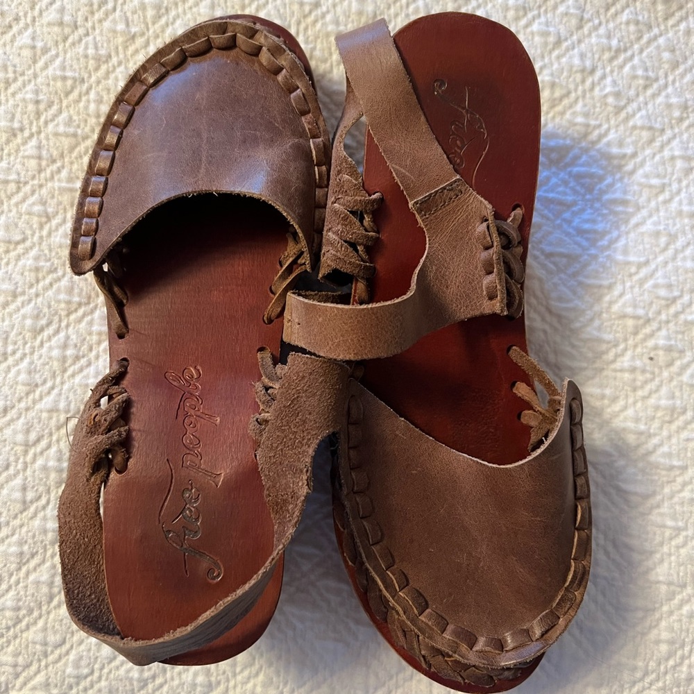 Free People clogs with leather straps